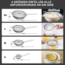Feinmaschsieb-Set Premium Edelstahlsiebe - 4 Größen
