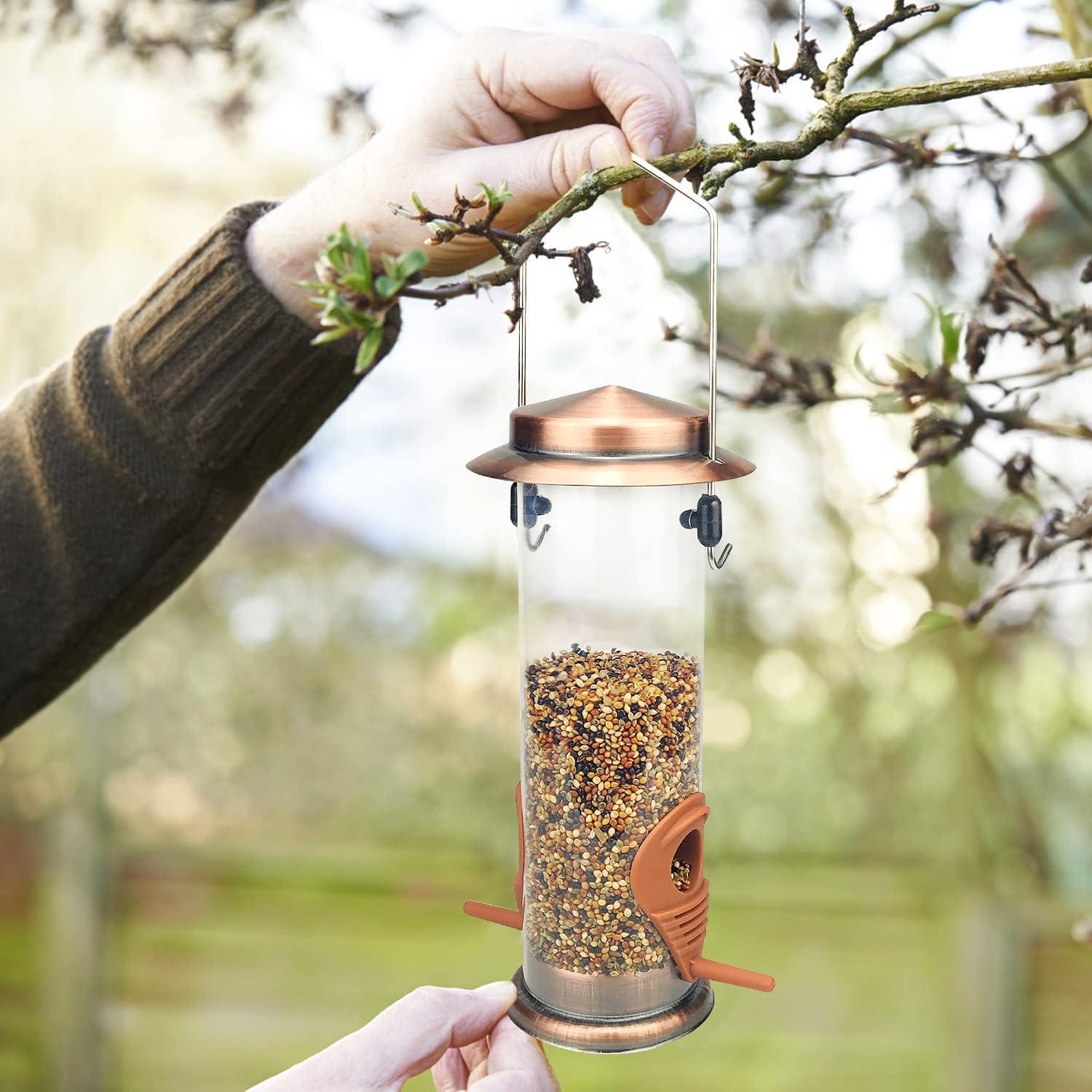 Vogelfutterspender Metall Aufhängen Garten 2 Anschlüsse Kupfer 2er Packung