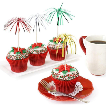 Cocktail Deko Party Dekoration 100x Feuerwerk Glitzerpalmen