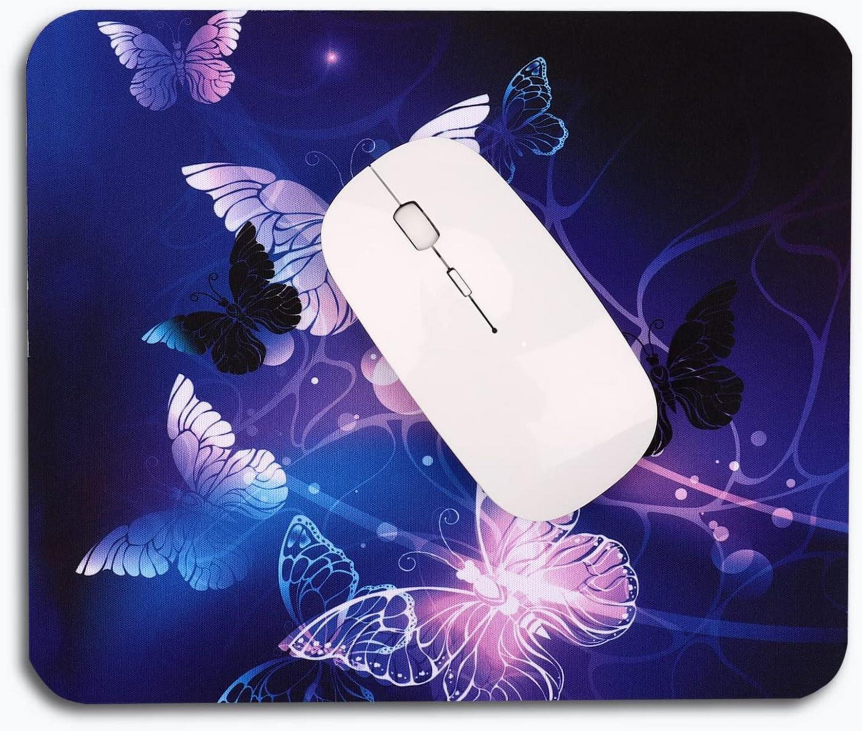Schmetterling Mauspad Frauen Lila 240x200mm - Abwaschbar & Rutschfest