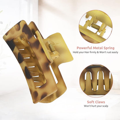 8er Set Große Haarklammern 8cm für dickes Haar - Muster C