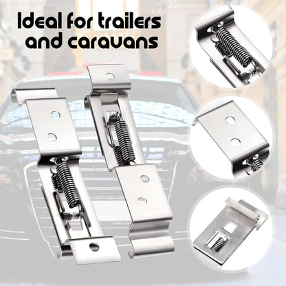 Federbelastete Kennzeichen Clips Edelstahl 2er Set