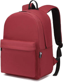 Schulrucksack Leichter Tagesrucksack für 15,4-Zoll Laptop Rot