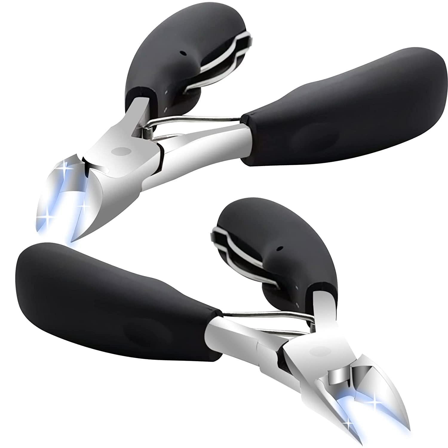 2er Set Nagelzange Edelstahl Präzision Fußnagel Knipser Schwarz