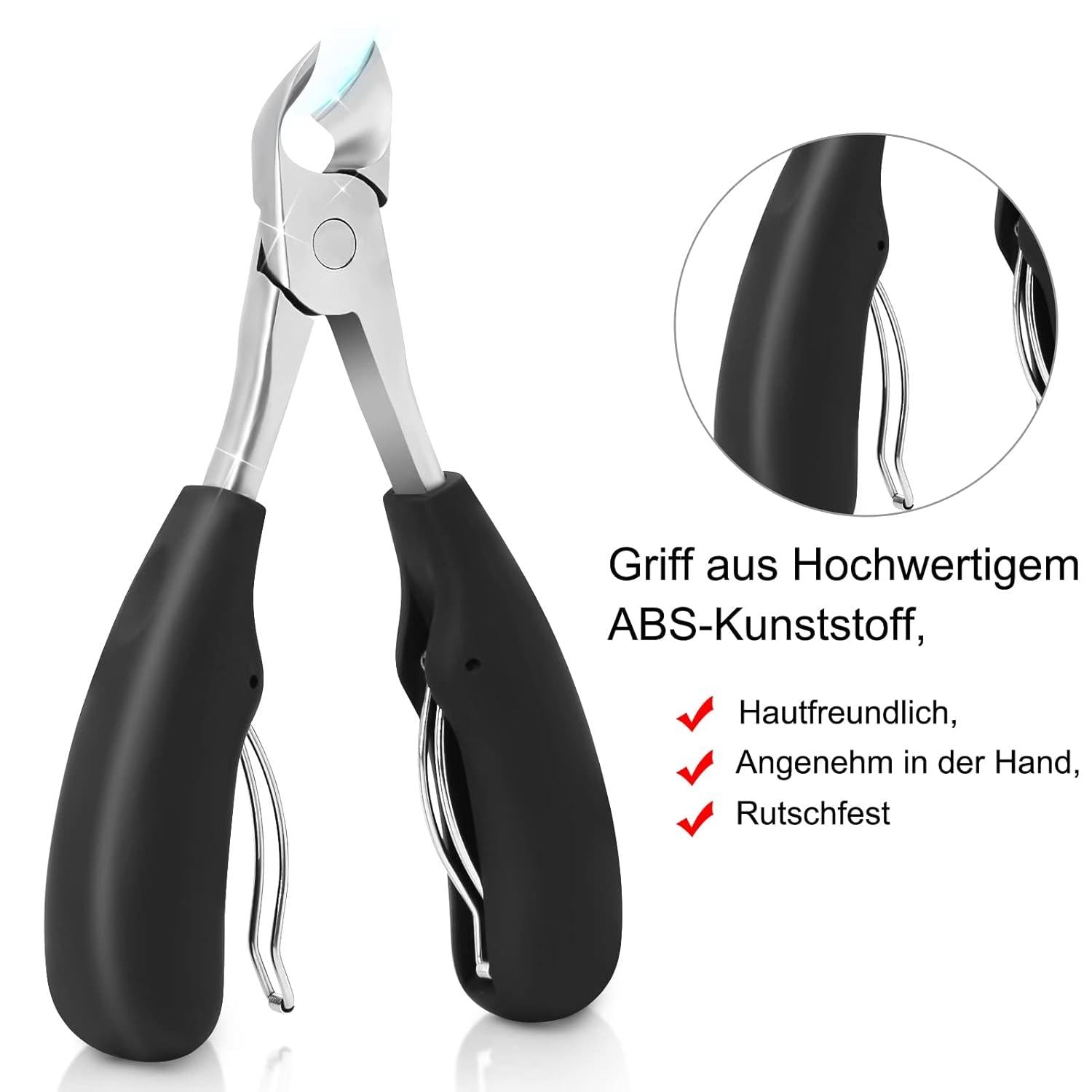 2er Set Nagelzange Kopfschneider Präzision Fußnagel Knipser aus Edelstahl