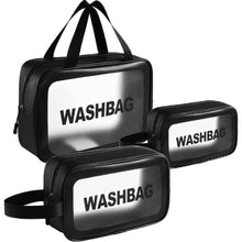 Kosmetiktasche Transparent 3er Set Wasserdicht Schwarz