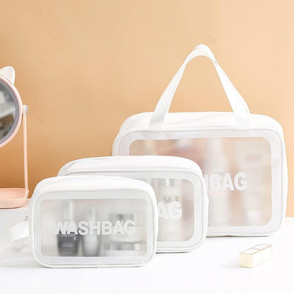 Kosmetiktasche Transparent 3er Wasserdicht Reise Weiß