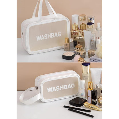 Kosmetiktasche Transparent 3er Wasserdicht Reise Weiß