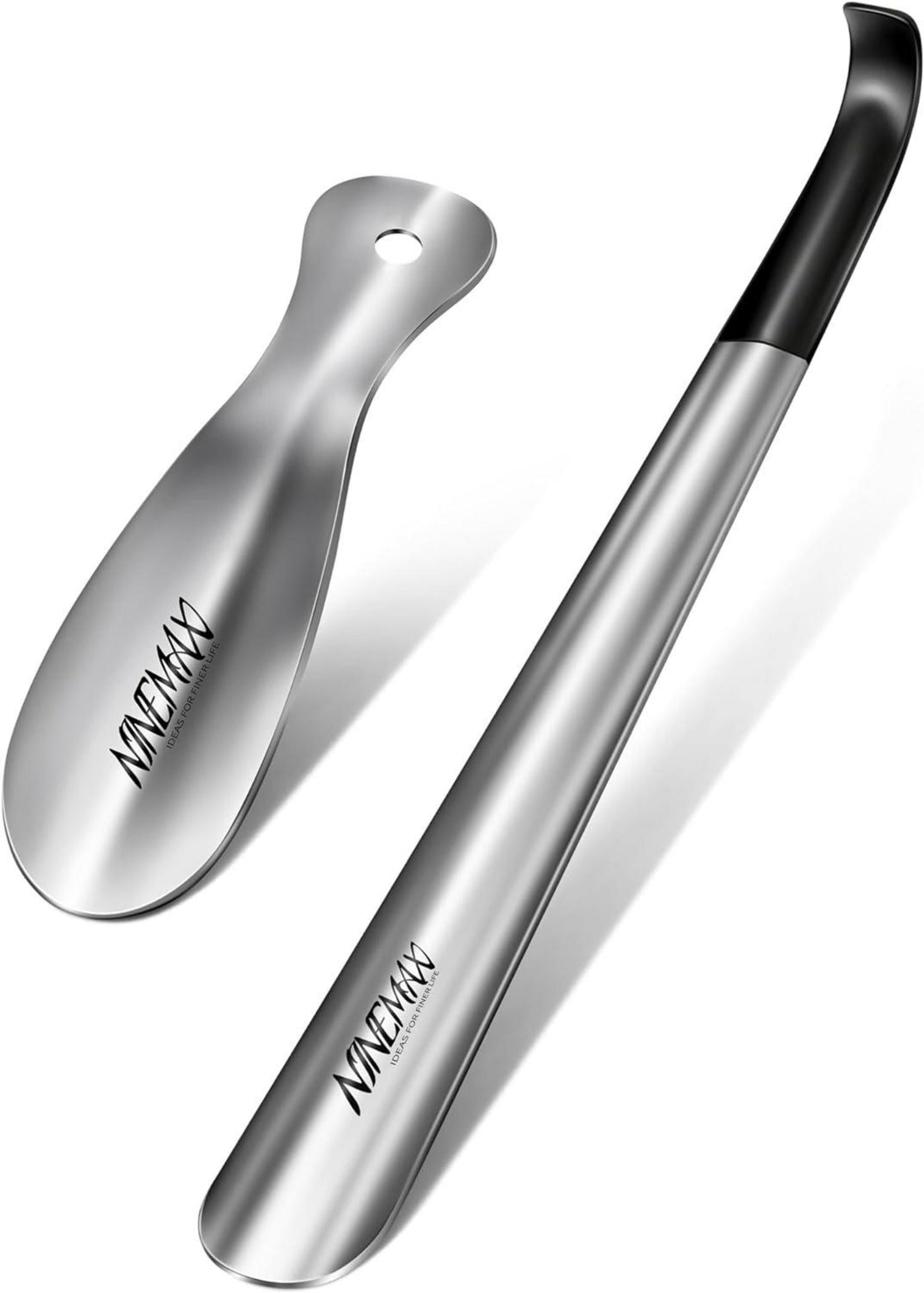 Metall Schuhlöffel Lang 42cm & Mini Klein 19cm, 2er Pack