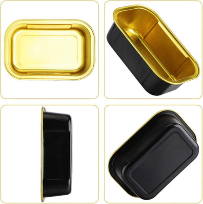 Alufolie Backformen 60 Stück mit Deckel 150ml - Einweg Muffinförmchen Cupcake Soufflé Käsekuchen