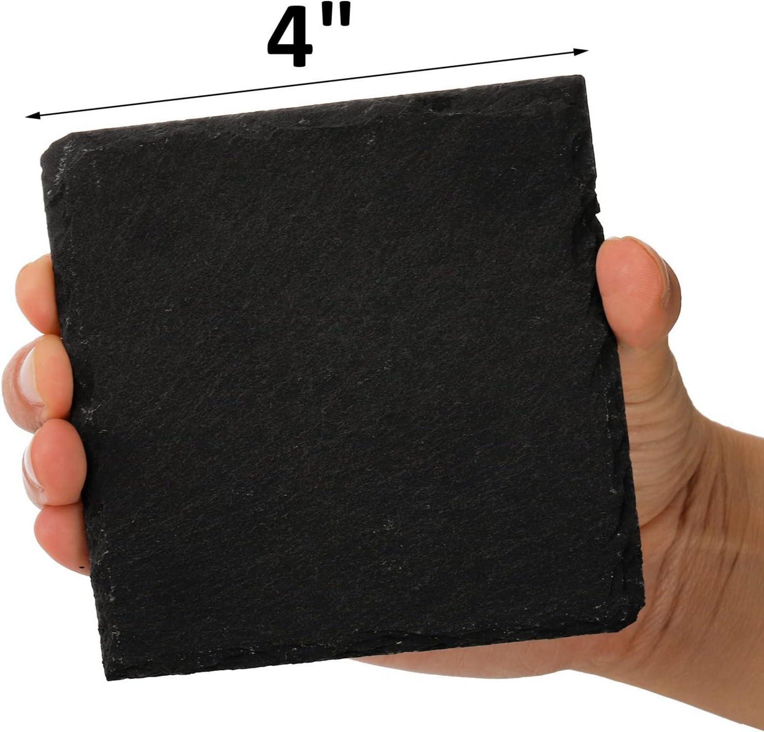 ZOOFOX Schiefer Getränke-Untersetzer Set 16 Stück 10×10 cm