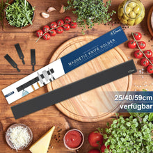 Magnetleiste Messer mit 3 Haken, 40 cm, magnetisch schwarz