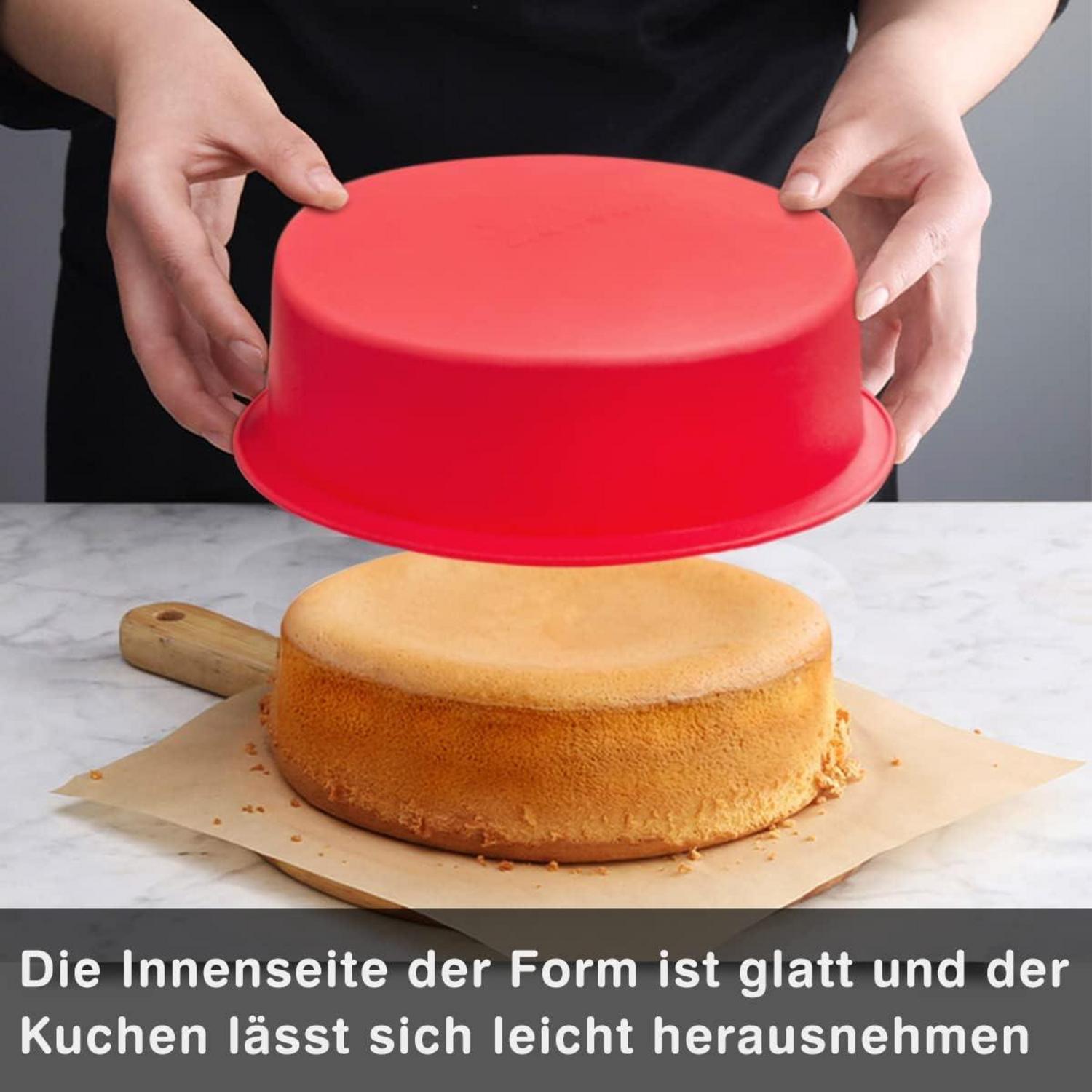 Silikon Kuchenform Rund Backform Antihaft 24 cm Käsekuchen Regenbogen