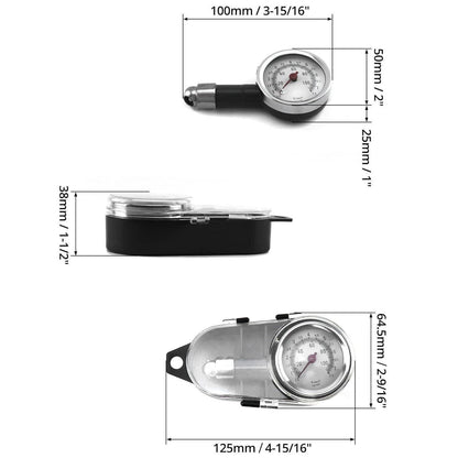 QWORK Reifendruckprüfer 0-100Psi für Auto Fahrrad Motorrad