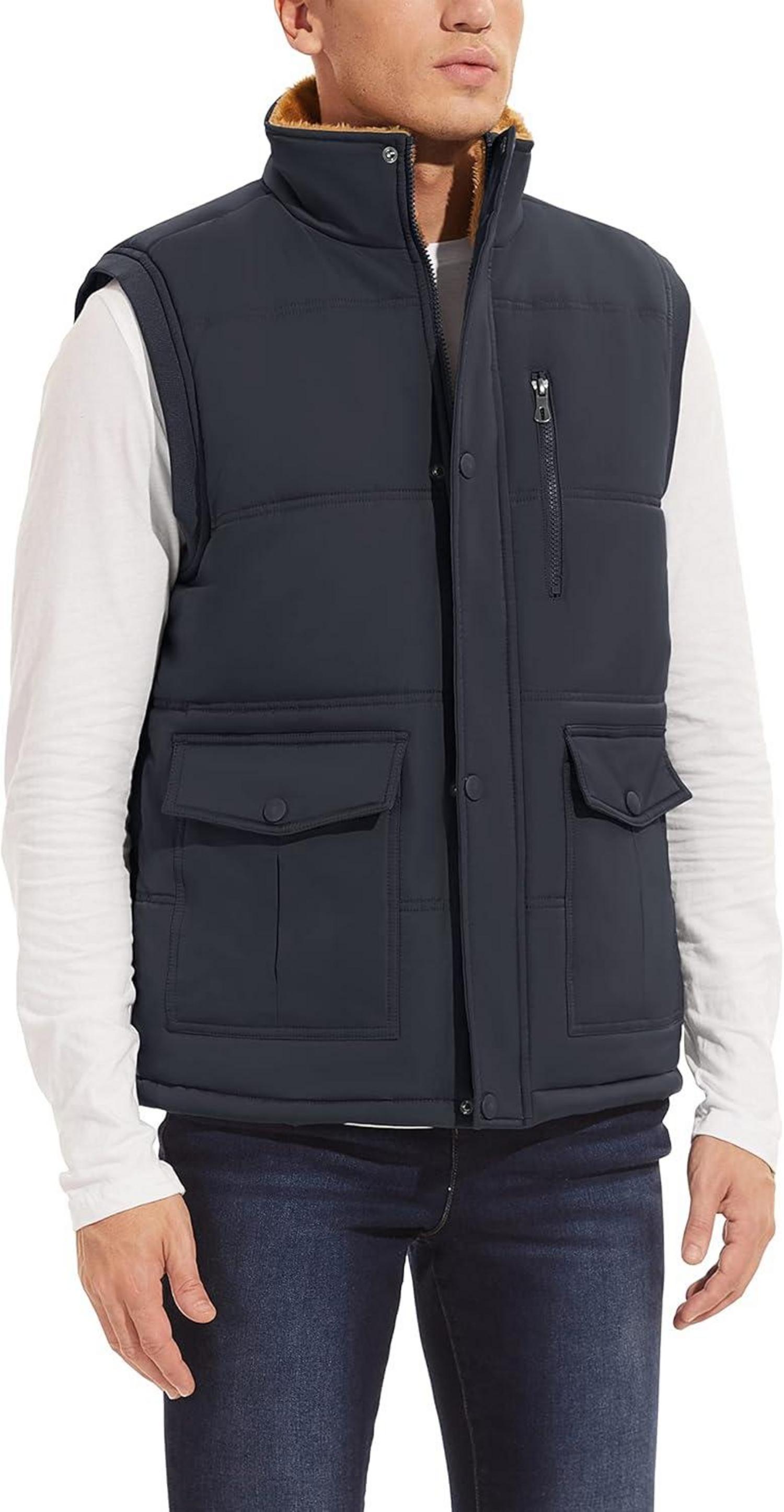 Herren Winterweste Gefüttert Outdoor Fleeceweste Ärmellos