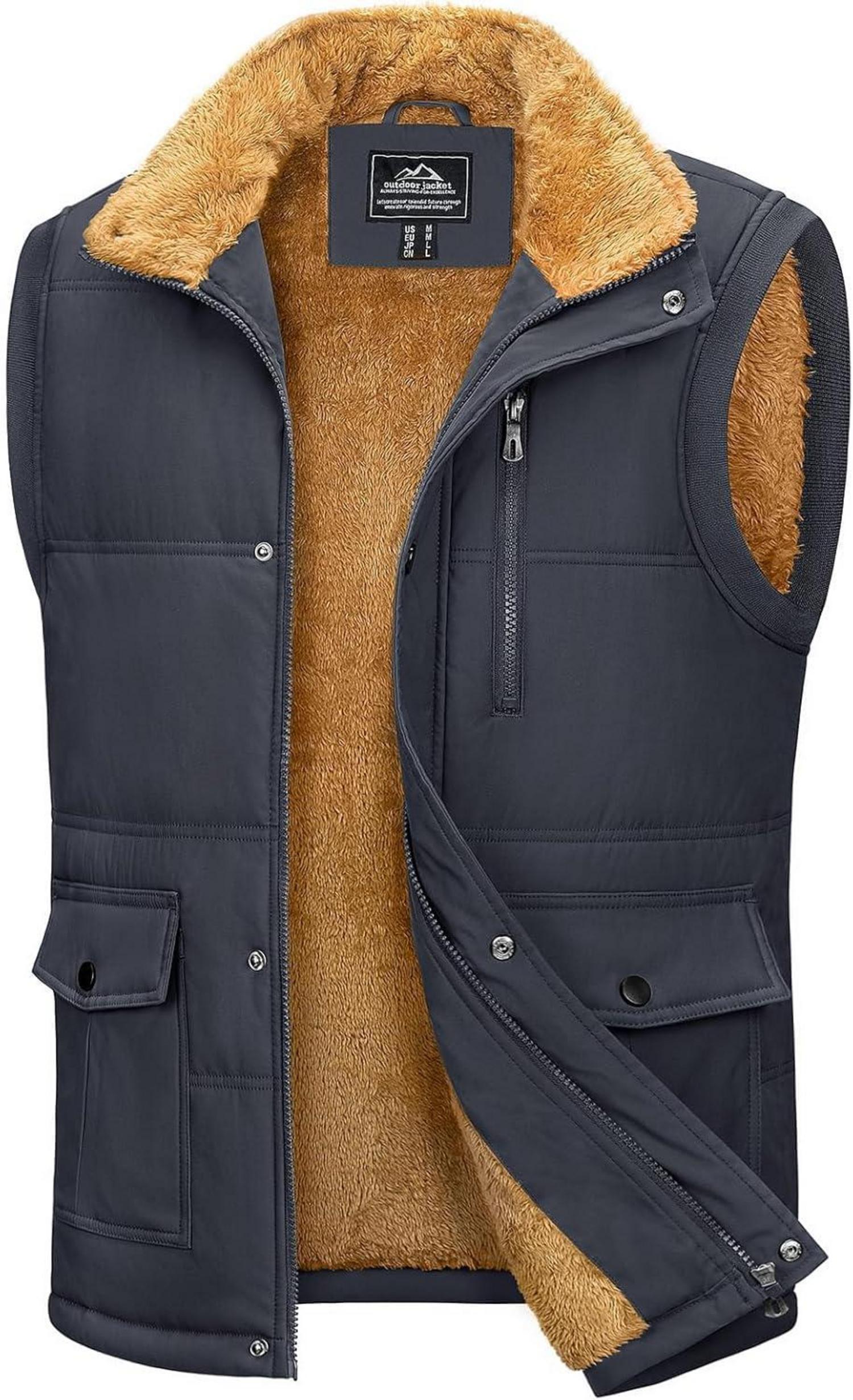 MAGCOMSEN Winterweste Herren Gefüttert Outdoor Fleeceweste Ärmellos