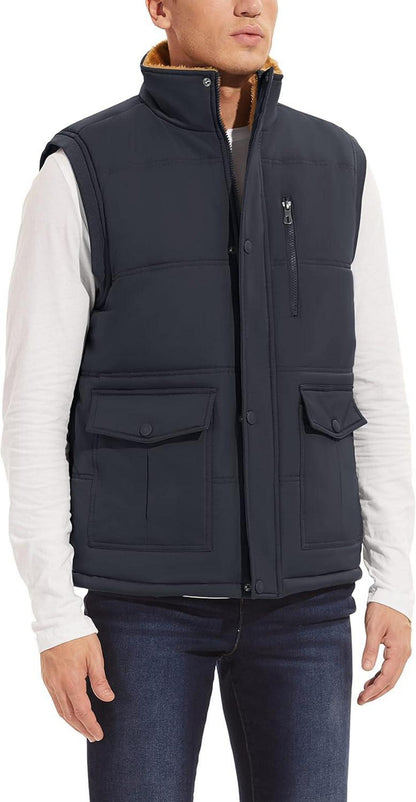 Herren Winterweste Gefüttert Outdoor Fleece Ärmellos Thermo