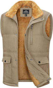 Gefütterte Herren Outdoor Winterweste Anglerweste Multi Taschen