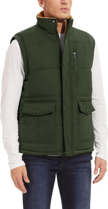 Herren Outdoor Winterweste Gefüttert Fleeceweste Stehkragen