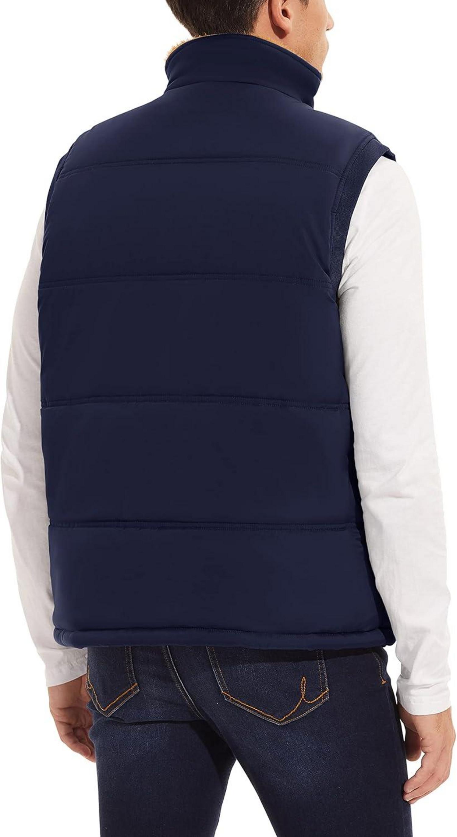 Herren Outdoor Winterweste Gefüttert Fleece Ärmellos Thermo 3XL Dunkelblau