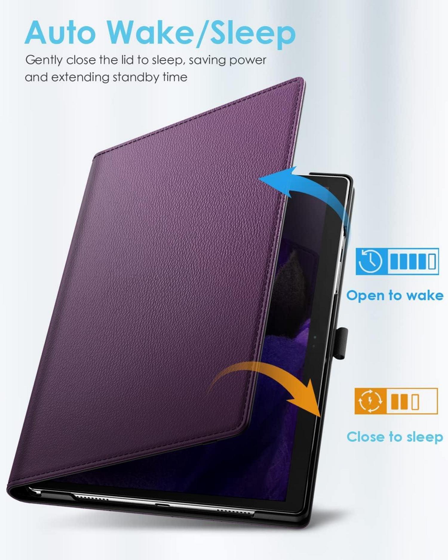 Samsung Galaxy Tab A8 10,5 Zoll 2021/2022 Hülle Violett, PU Leder, 90° Drehbar