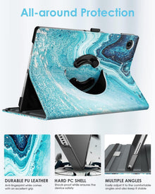 TiMOVO Galaxy Tab A8 2021 10,5 Zoll PU Lederhülle 90° Drehbar Auto Schlaf/Aufwach Ständer