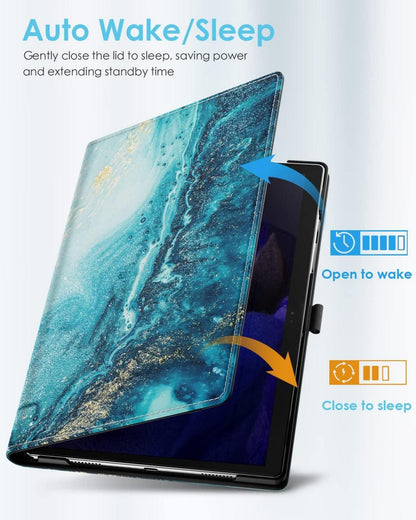 Samsung Galaxy Tab A8 10,5 Zoll Hülle PU Leder 90° Drehbar Auto Schlaf/Aufwach