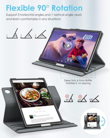 TiMOVO Galaxy Tab A8 10,5 Zoll Hülle Schwarz PU Leder 90° Drehbar