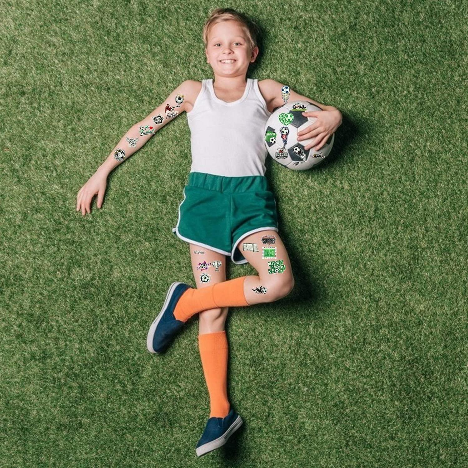 Fußball Tattoos Kinder - Leuchtende Temporäre Aufkleber Set