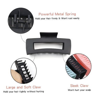 Große Haarklammer Rutschfest Rechteckig Damen 11cm Hair Clip - 6