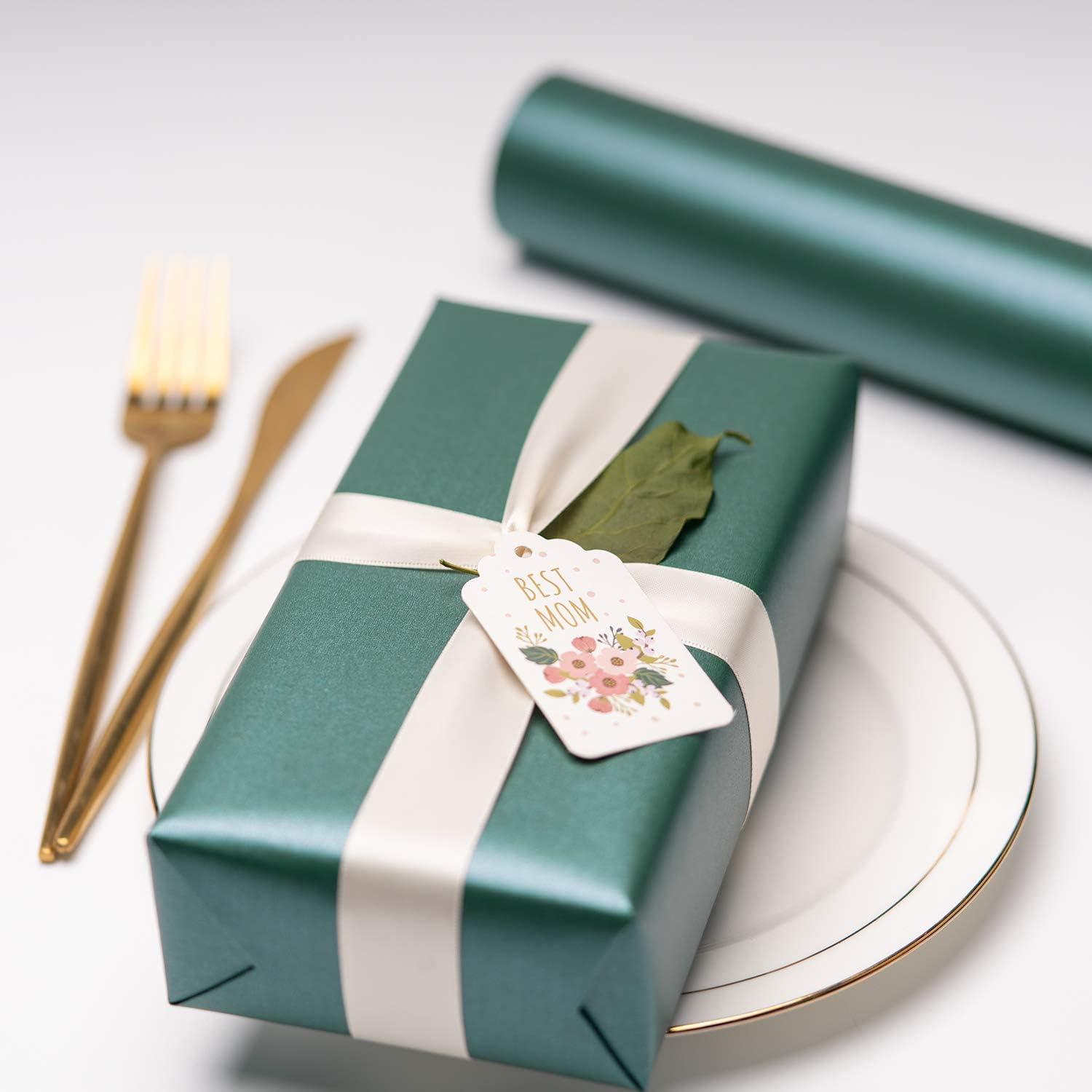 Grünes Mattes Geschenkpapier Minirolle Einfarbig Perlmutt Glanzpapier
