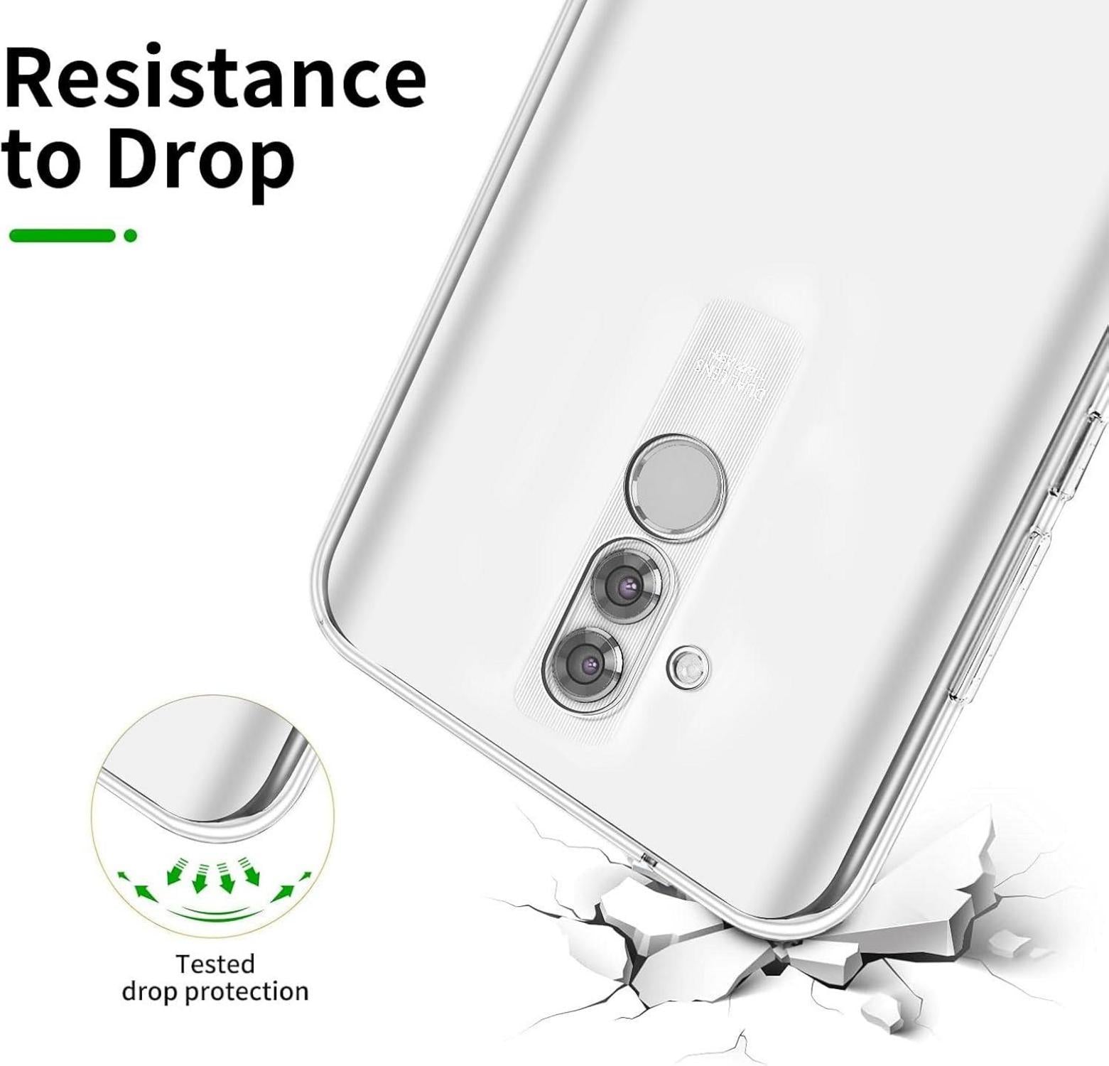 Hülle Huawei Mate 20 Lite TPU Silikon Schutzglas Set Transparent Ultra