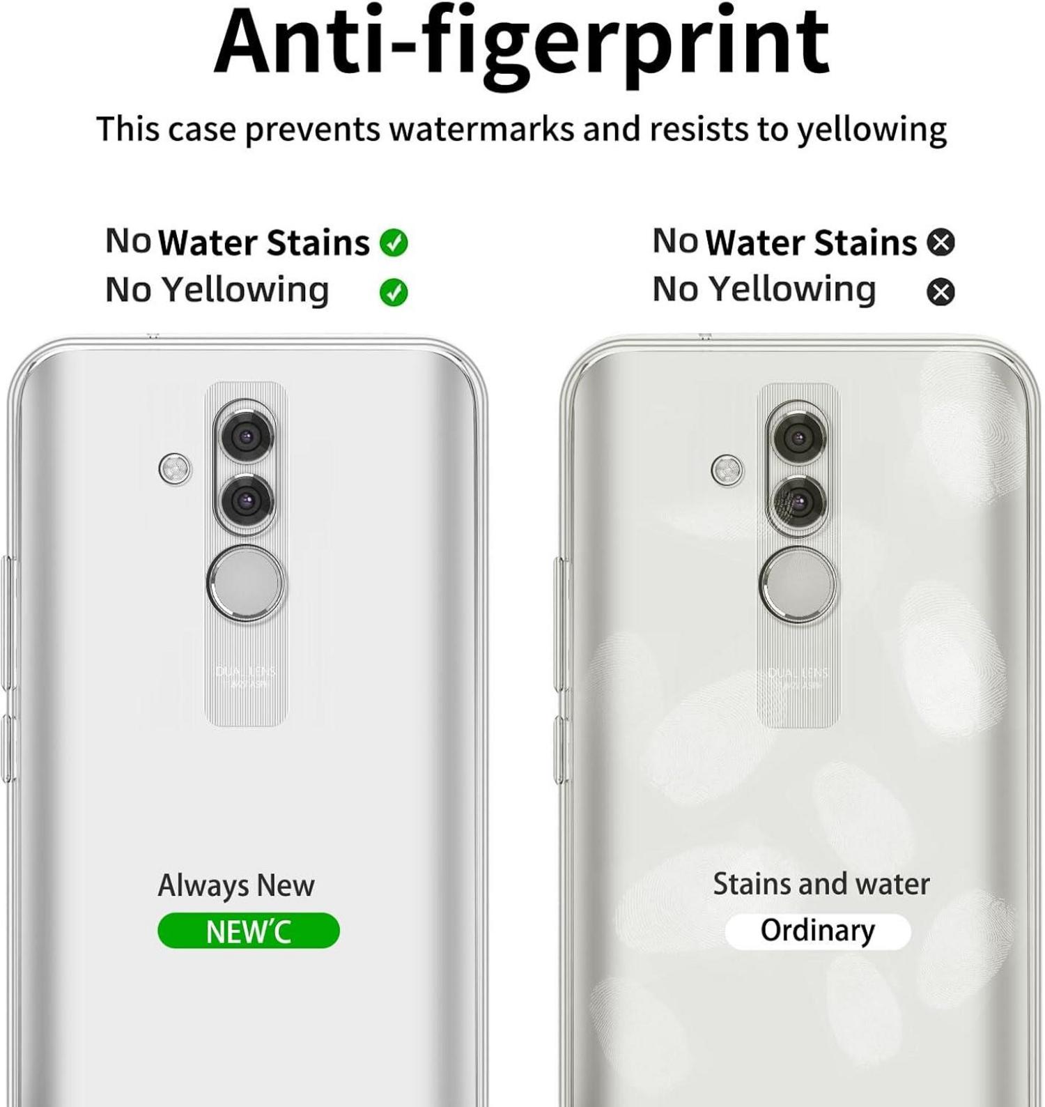 Hülle + Panzerglas Huawei Mate 20 Lite - Transparent Silikon TPU 2er