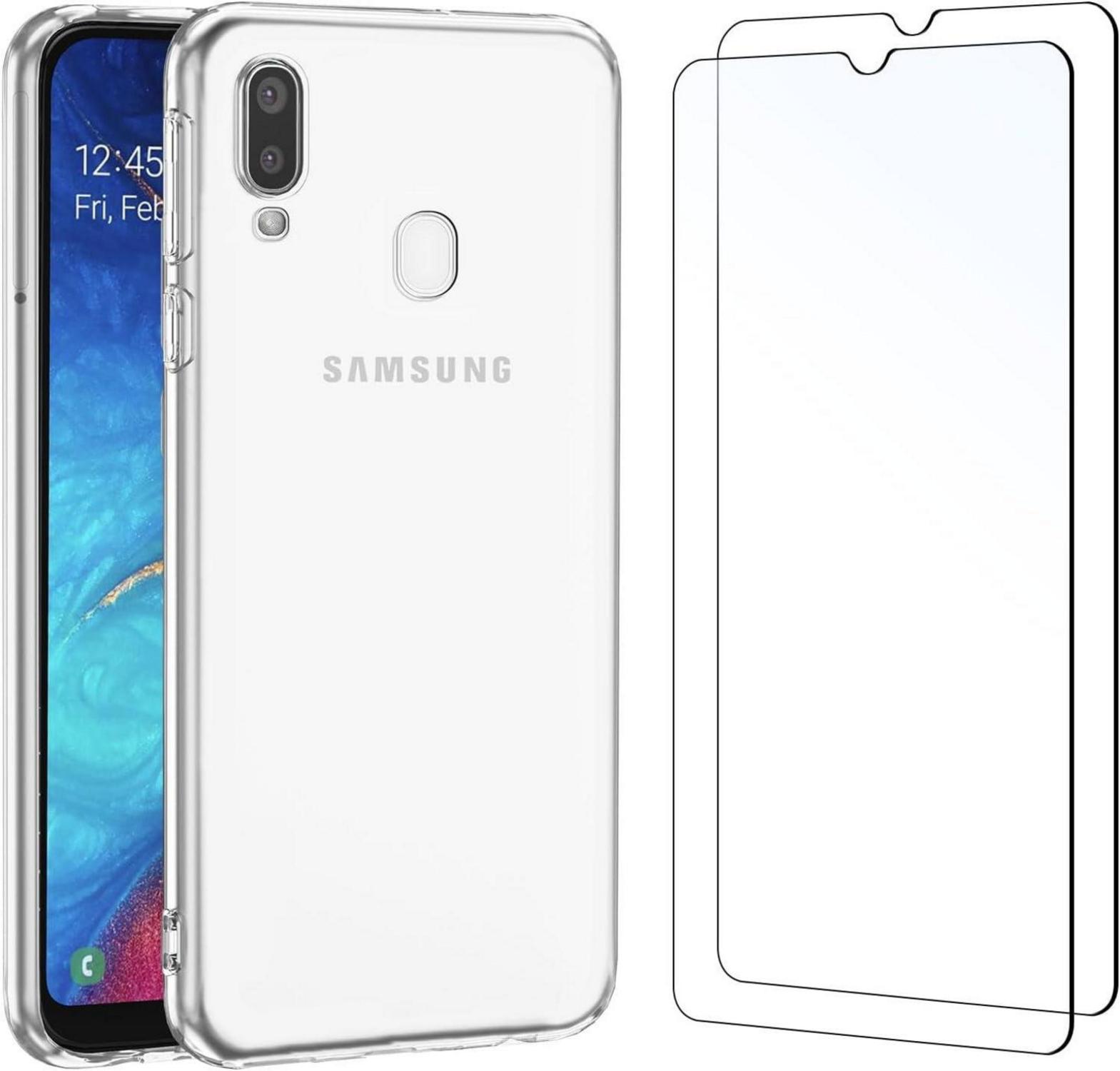 Panzer Schutzglas + Silikon Hülle für Samsung Galaxy A20e