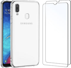 Panzer Schutzglas + Silikon Hülle für Samsung Galaxy A20e