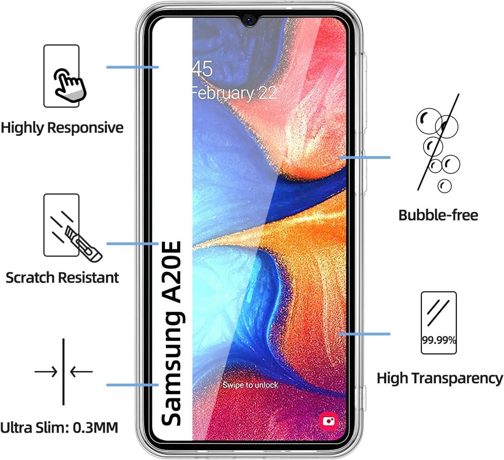 NEW'C Samsung Galaxy A20e Hülle + Panzer Schutz Glas Set