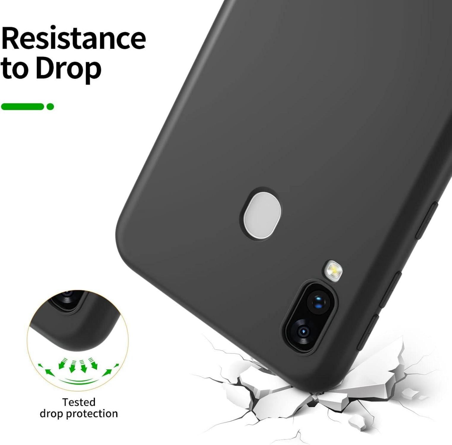 Neu NEW'C Samsung Galaxy A20e Hülle + Panzer Schutzglas Set - Ultra Thin Schwarz