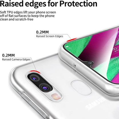 Schutzhülle Samsung Galaxy A40 2x Panzer Schutz Glas Ultra Transparent