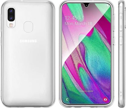 Ultra Transparente Silikonhülle + 2x Panzerglas für Samsung Galaxy A40