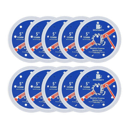 Diamant Trennscheibe 125mm Turbo Mesh 10 Stück für Fliesen & Stein