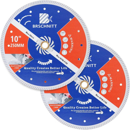 Diamant Trennscheibe 250mm Turbo für Beton & Stein (2 Stück)