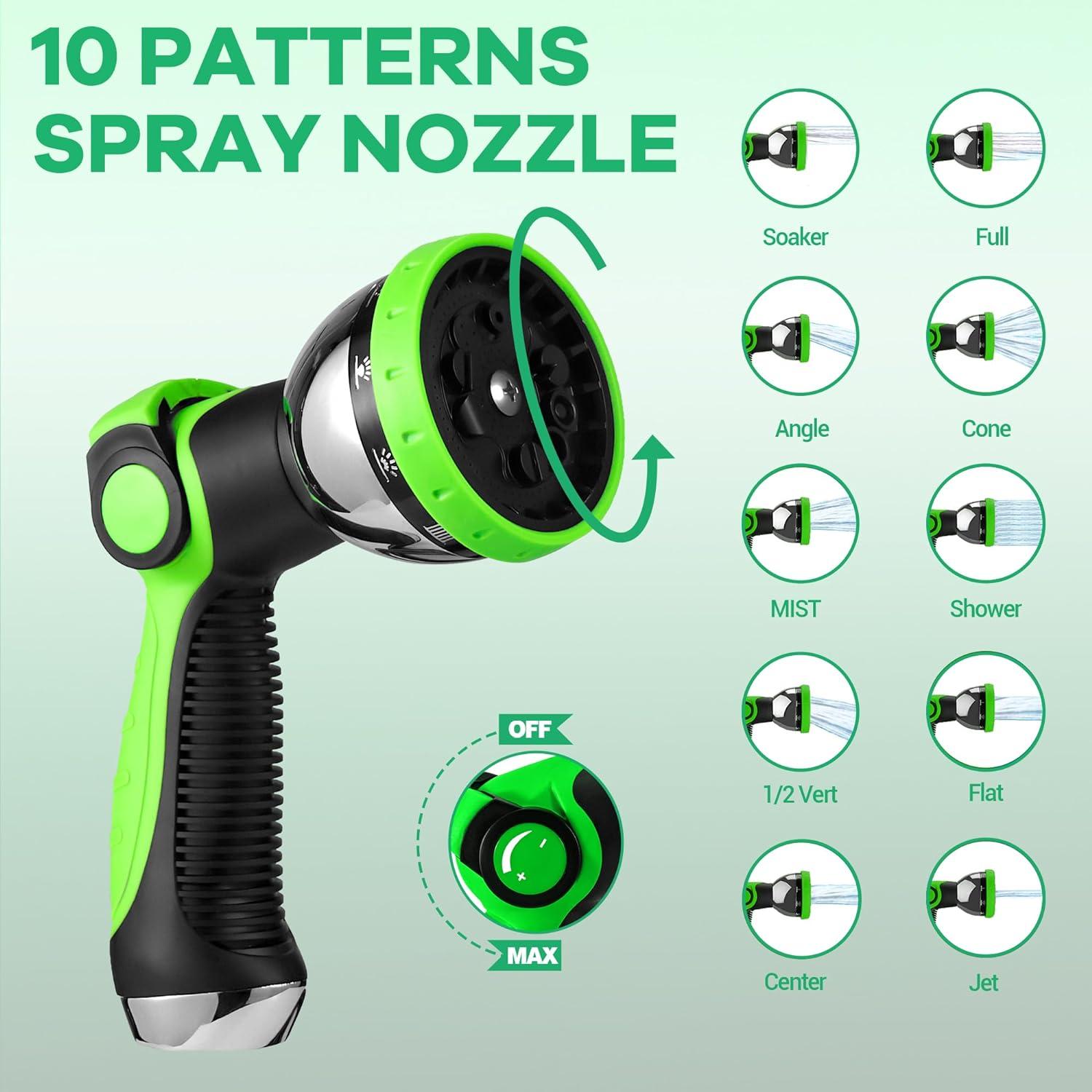 Flexibler Gartenschlauch 15m mit 10-Funktions-Spray und Metallanschlüssen