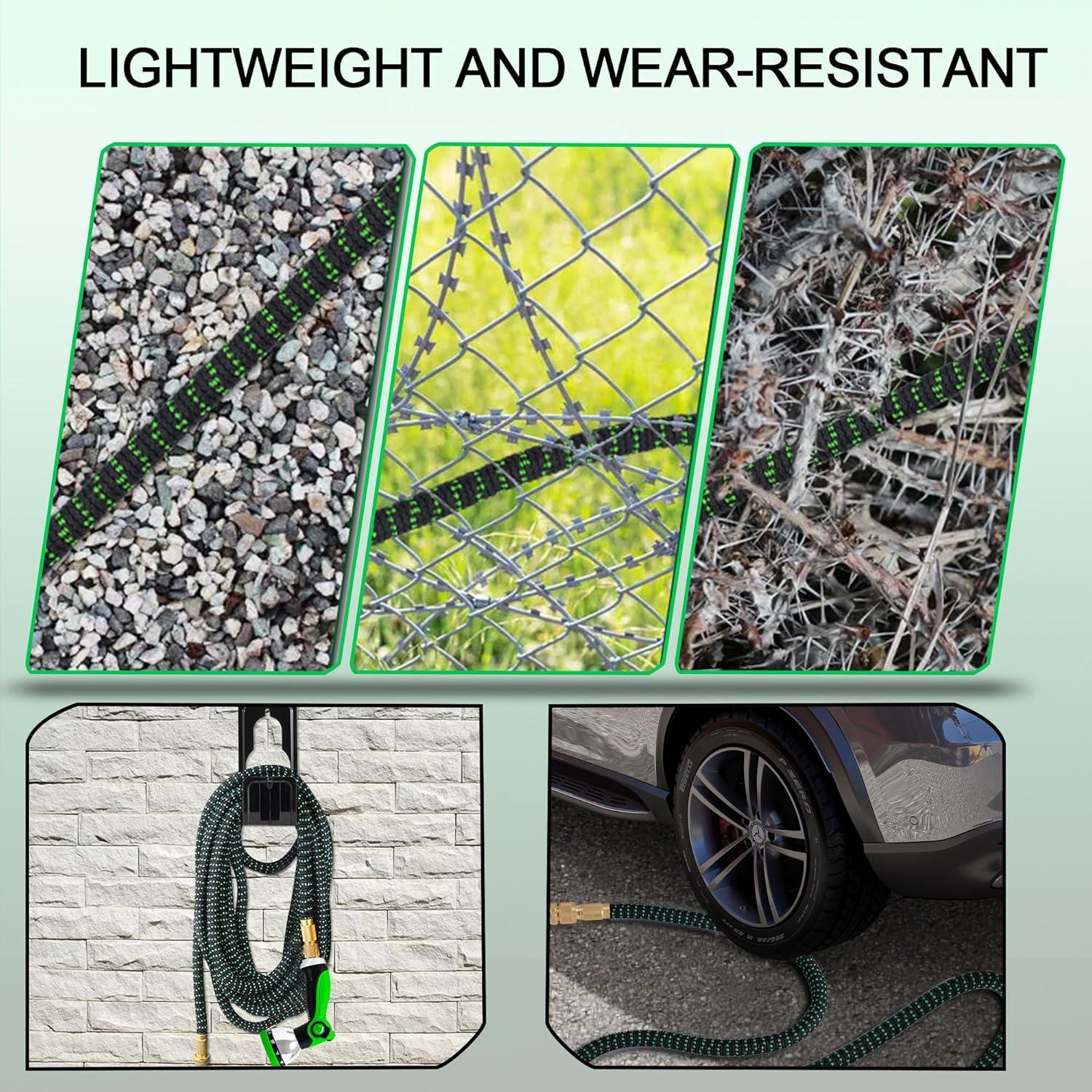 Yofidra Flexibler Gartenschlauch 30m 3-lagiger Latex Wasserschlauch mit Metallanschlüssen 3450D-Gewebe knickfrei 10-Funktions-Spray