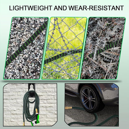 Yofidra Flexibler Gartenschlauch 30m 3-lagiger Latex Wasserschlauch mit Metallanschlüssen 3450D-Gewebe knickfrei 10-Funktions-Spray