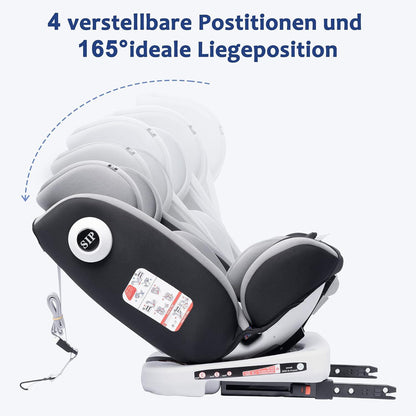 Farsaw Baby Autositz 360°drehbar mit ISOFIX und