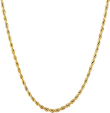Goldkette Rope Kette Edelstahl 2,5mm 55,9cm 18K GoldSilber