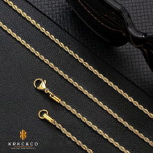 Goldkette Rope Halskette 2,5mm 55,9cm Edelstahl beschichtet