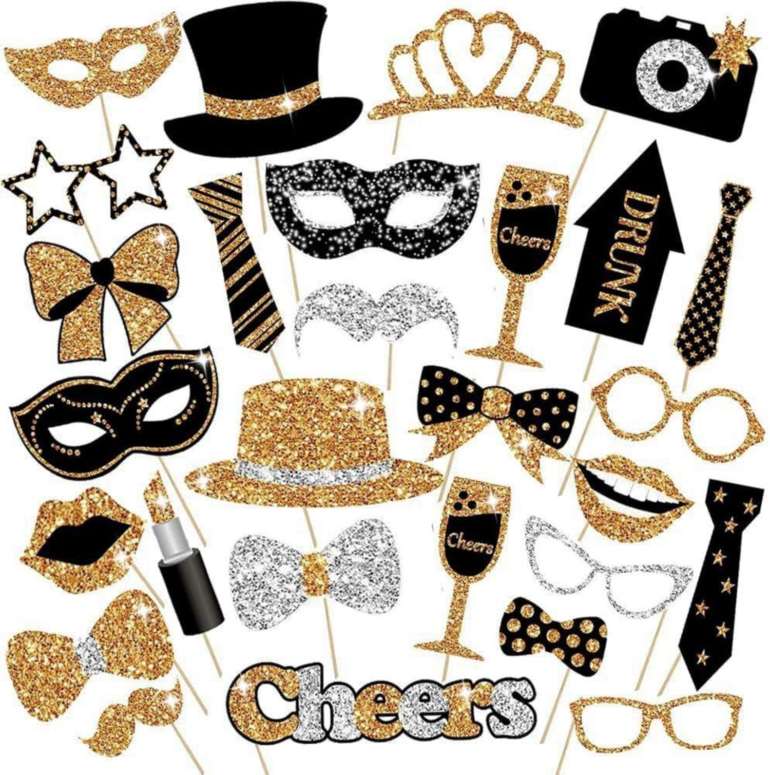 30 Fotorequisiten Foto Accessoires Party Deko Hochzeit Silvester