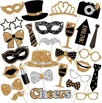 30 Fotorequisiten Foto Accessoires Party Deko Hochzeit Silvester