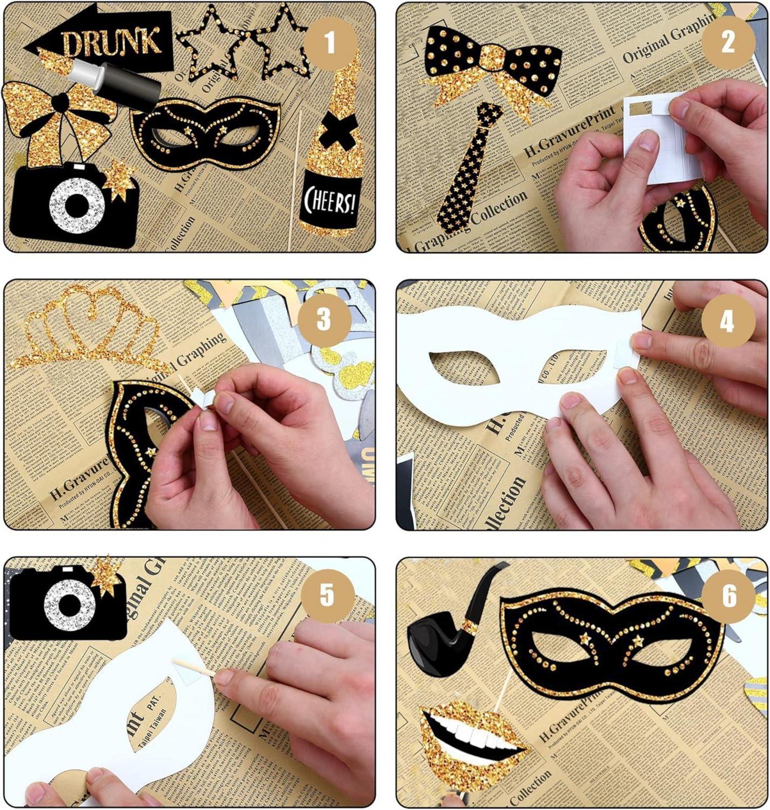 30 Fotorequisiten Foto Accessoires Party Deko Hochzeit Silvester